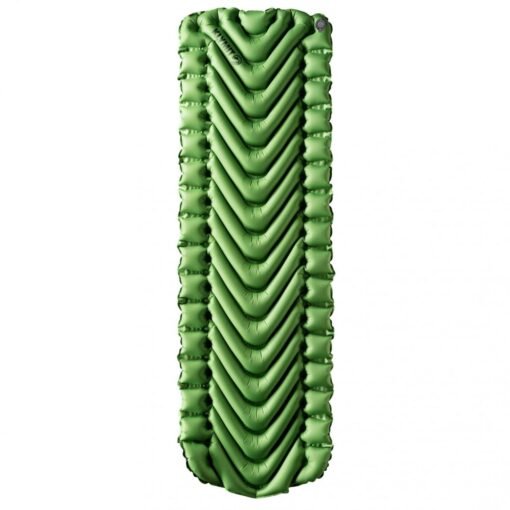 Colchoneta Klymit Static V2 verde, vista cenital con diseño en V