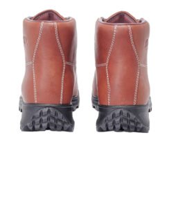 Vista trasera de las Vasque Sundowner Bota GORE-TEX en cuero marrón, mostrando el diseño simétrico del talón y la suela de tracción.