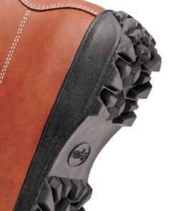 Detalle de la suela trasera y parte del talón de la Vasque Sundowner Bota GORE-TEX en cuero marrón, con dibujo profundo para tracción en montaña.