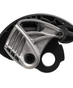 Vista trasera del asegurador Vergo Trango con diseño ergonómico en aleación de aluminio.