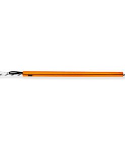Protector cuerda Trango color naranja instalado sobre cuerda de escalada