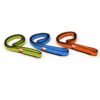 Aros de cinta de poliamida cosidos Lhotse en colores verde, azul y naranja, ideales para aseguramiento en escalada