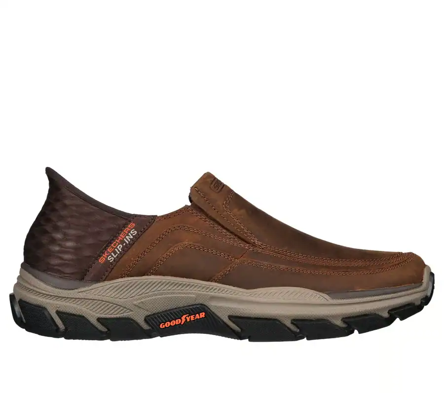 Zapato Skechers Slip-ins Respected Elgin 204810 CDB marrón vista frontal