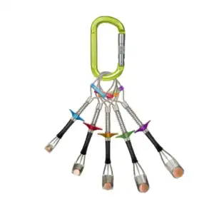 Cinco anclajes Trango BallNutz Set 1-5 agrupados